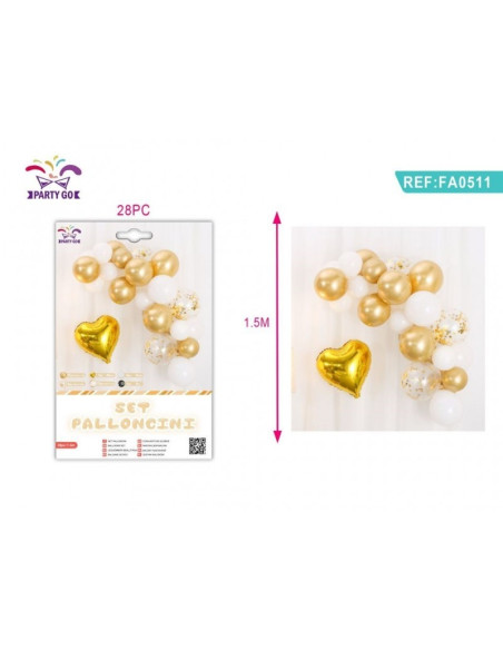 Ghirlanda din baloane PartyGo, auriu, FA0511, set 33 buc