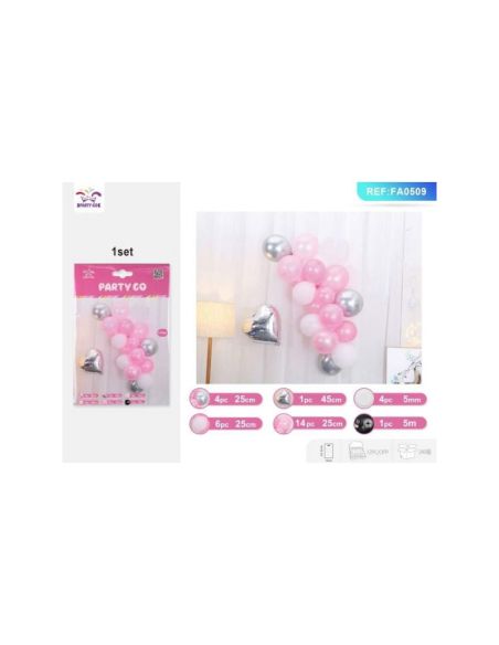 Ghirlanda din baloane PartyGo, roz, FA0509, set 30 buc