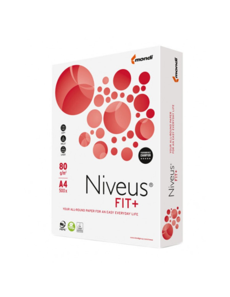 Hartie copiator A4 Mondi Niveus FIT+, 80g/mp, alb, top 500 coli