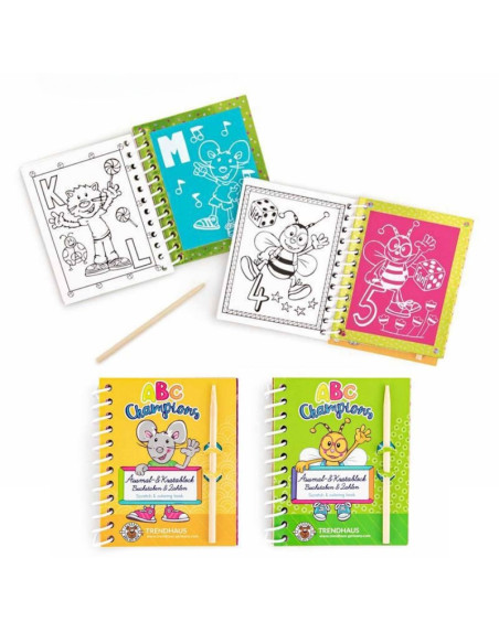 Set creatie notes razuibil+creion 24 pagini, Scratchbook Trendhaus, 8,5x10.5 cm, CH28645