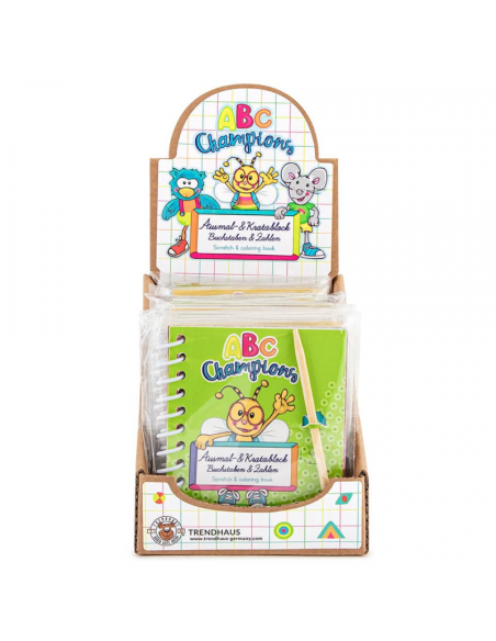 Set creatie notes razuibil+creion 24 pagini, Scratchbook Trendhaus, 8,5x10.5 cm, CH28645