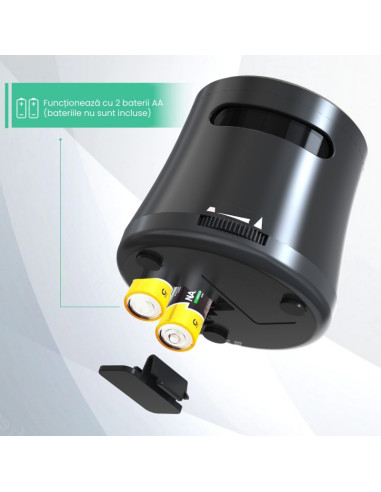 Ascutitoare electrica Eagle TY48, alimentare 2 baterii AA neincluse, 1 orificiu, 6-8mm, plastic, negru