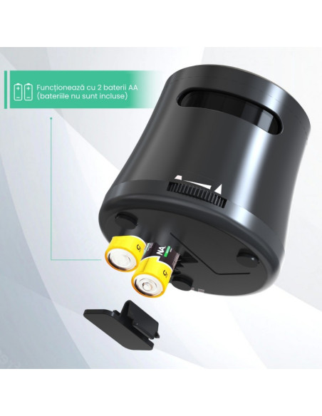 Ascutitoare electrica Eagle TY48, alimentare 2 baterii AA neincluse, 1 orificiu, 6-8mm, plastic, negru