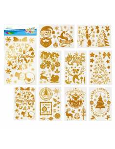 Abtibilduri - Craciun, 21x38cm, pentru ferestre, set 8 buc, Craft with Fun, 521595 / HTJD2307