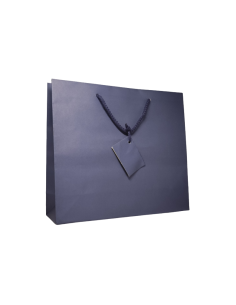 Punga cadou 732727, 30x10x27cm, albastra / rosie, manere din sfoara