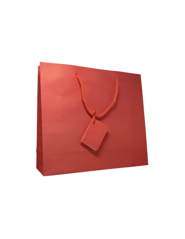 Punga cadou 832728, 36x10x38cm, albastra / rosie, manere din sfoara