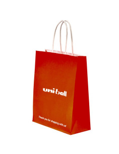 Punga cadou Colorarte 23771, B5, 18x22x8cm, 90g/mp, rosie, manere din hartie rasucita, personalizata Uni-ball