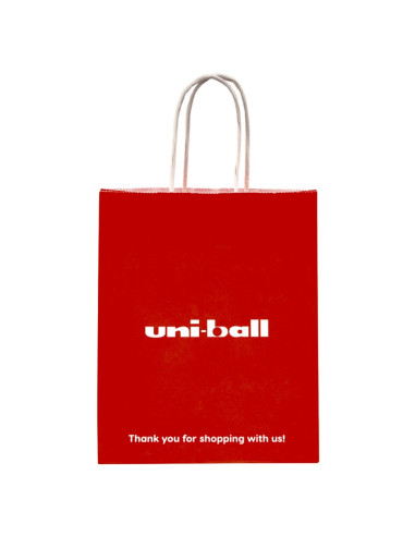 Punga cadou Colorarte 23771, B5, 18x22x8cm, 90g/mp, rosie, manere din hartie rasucita, personalizata Uni-ball