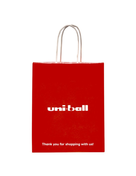Punga cadou Colorarte 23771, B5, 18x22x8cm, 90g/mp, rosie, manere din hartie rasucita, personalizata Uni-ball
