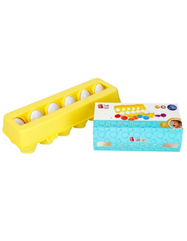 Jucarie bebelusi - sortator in forma de oua cu cofraj 12 buc - Bam Bam 492750, 18+ luni