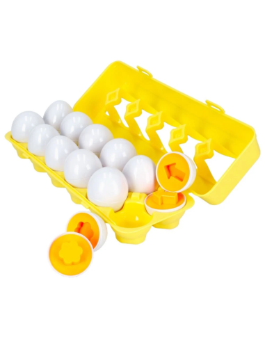 Jucarie bebelusi - sortator in forma de oua cu cofraj 12 buc - Bam Bam 492750, 18+ luni