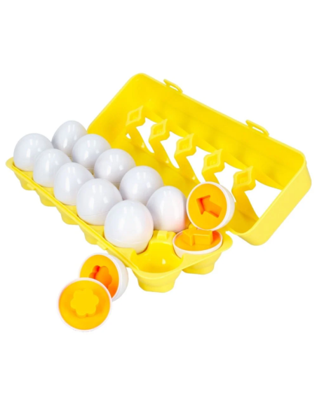 Jucarie bebelusi - sortator in forma de oua cu cofraj 12 buc - Bam Bam 492750, 18+ luni