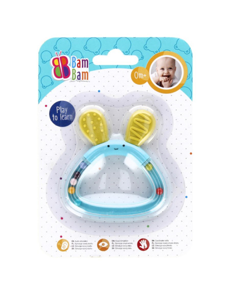 Jucarie bebelusi zornaitoare - iepure, diverse culori - Bam Bam 515069, 0+ luni