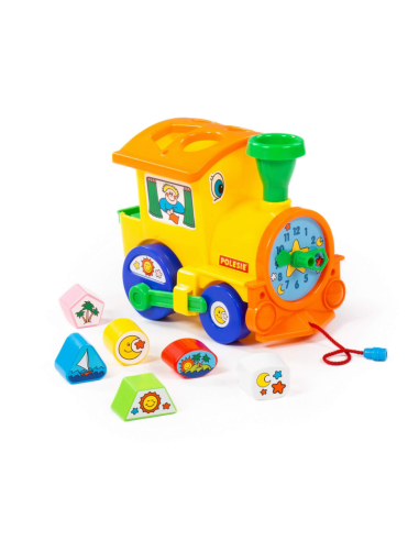 Sortator de forme Locomotiva Polesie Cavallino 6189, 22cm, 6 forme, plastic, multicolor, 3+ ani