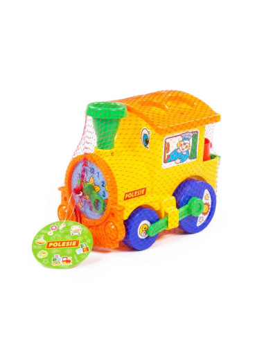 Sortator de forme Locomotiva Polesie Cavallino 6189, 22cm, 6 forme, plastic, multicolor, 3+ ani