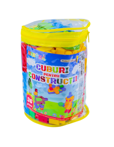 Jucarie set cuburi pentru constructie RT, 36 de piese, plastic, 16036