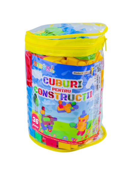Jucarie set cuburi pentru constructie RT, 36 de piese, plastic, 16036