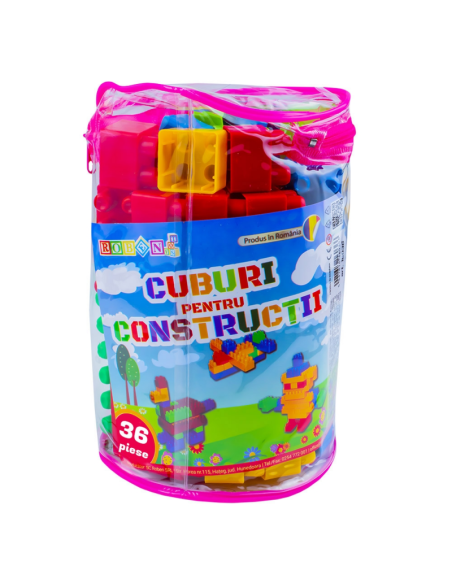 Jucarie set cuburi pentru constructie RT, 36 de piese, plastic, 16036