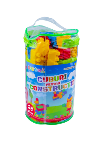 Jucarie set cuburi pentru constructie RT, 36 de piese, plastic, 16036