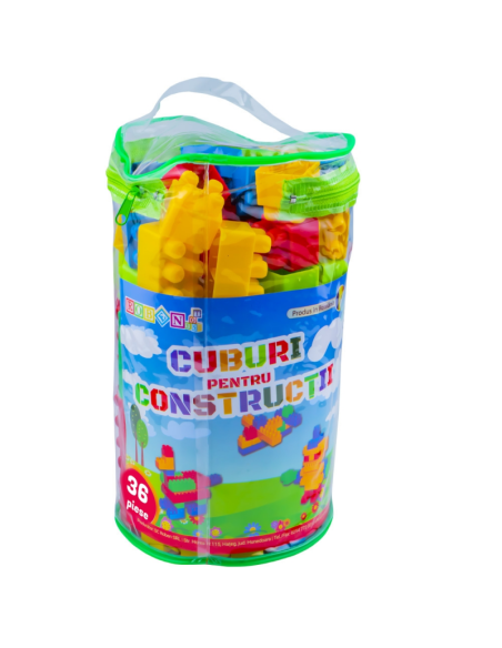 Jucarie set cuburi pentru constructie RT, 36 de piese, plastic, 16036