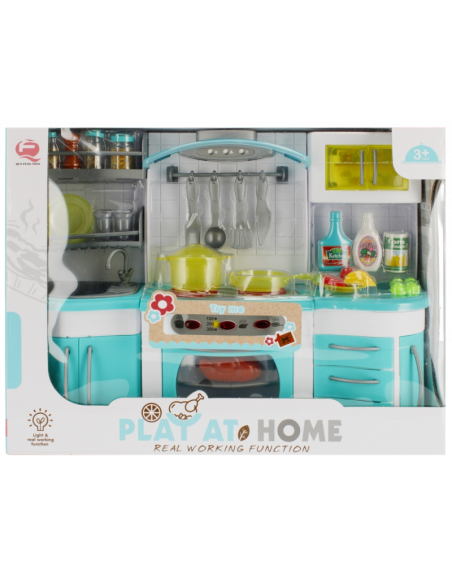 Jucarie set mobila bucatarie + accesorii MegaCreative, 481579, 35x29x9cm, 2 baterii AA incluse, +3 ani