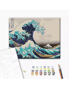 Set Pictura pe numere 40x50cm, Brushme - Tsunami - panza, cadru de lemn, pensule, culori acrilice, BS21794