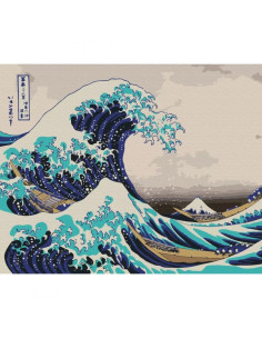 Set Pictura pe numere 40x50cm, Brushme - Tsunami - panza, cadru de lemn, pensule, culori acrilice, BS21794 2