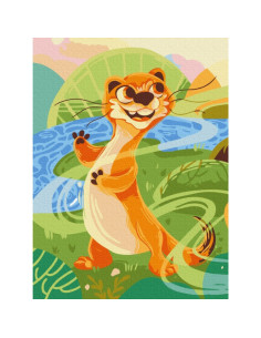 Set Pictura pe numere 30x40cm, Brushme - Suricata - panza, cadru de lemn, pensule, culori acrilice, KBS0145 2