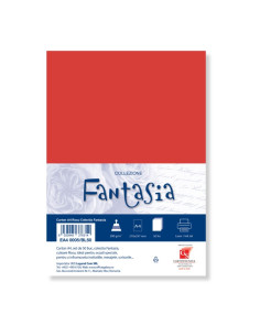 Carton colorat A4 COLORARTE FANTASIA, 200g/mp, rosu, top 50 coli