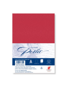 Carton colorat A4 COLORARTE  PERLA, 250g/mp, rosu perlat, top 50 coli