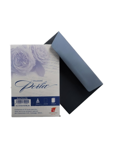 Plic color pentru invitatie Colorarte Perla, albastru perlat, 120g/mp, 120x180mm, set 25 buc