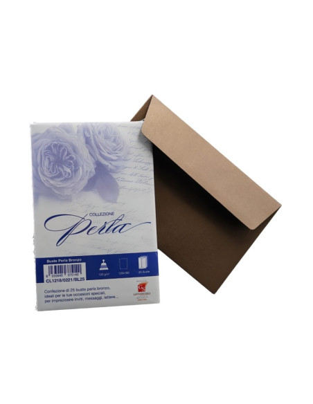 Plic color pentru invitatie Colorarte Perla, bronz perlat, 120g/mp, 120x180mm, set 25 buc