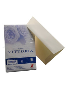 Plic color pentru invitatie Colorarte Vittoria, ivory, 120g/mp, 120x180mm, set 25 buc