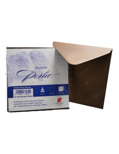 Plic color pentru invitatie Colorarte Perla, bronz perlat, 120g/mp, 145x145mm, set 25 buc