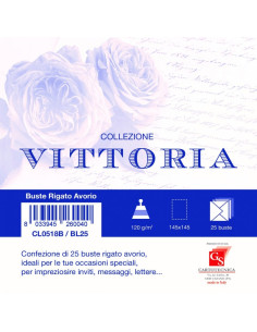 Plic color pentru invitatie Colorarte Vittoria, ivory, 120g/mp, 145x145mm, set 25 buc