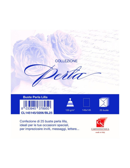 Plic color pentru invitatie Colorarte Perla, lila perlat, 120g/mp, 145x145mm, set 25 buc