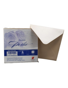 Plic color pentru invitatie Colorarte Perla, nisipiu perlat, 120g/mp, 145x145mm, set 25 buc
