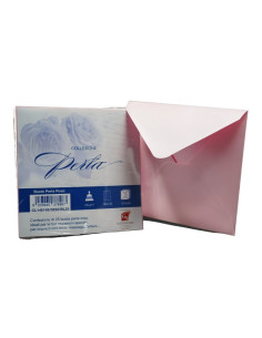 Plic color pentru invitatie Colorarte Perla, roz perlat, 120g/mp, 145x145mm, set 25 buc