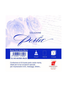 Plic color pentru invitatie Colorarte Perla, verde menta perlat, 120g/mp, 145x145mm, set 25 buc