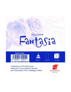Plic color pentru invitatie Colorarte Fantasia, fuchsia, 90g/mp, 145x145mm, set 25 buc