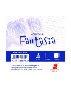 Plic color pentru invitatie Colorarte Fantasia, verde deschis, 90g/mp, 145x145mm, set 25 buc