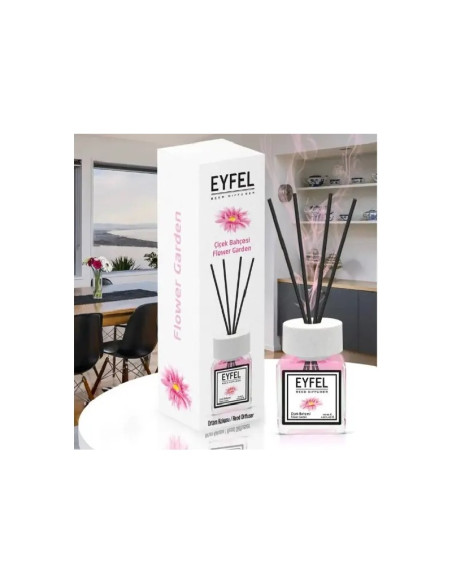Odorizant camera cu betisoare Eyfel, flori de gradina, 120ml