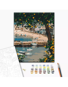 Set pictura pe numere 40x50cm, Brushme - Un golf pitoresc - pensule, culori, BS53780