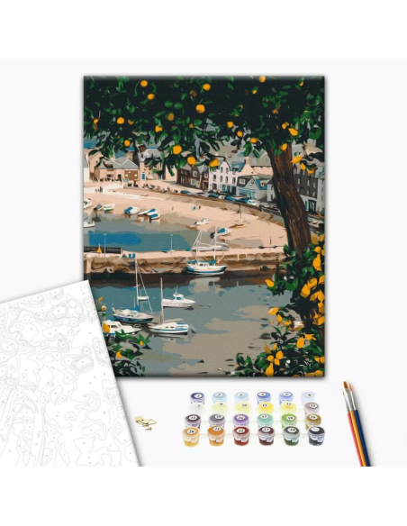 Set pictura pe numere 40x50cm, Brushme - Un golf pitoresc - pensule, culori, BS53780
