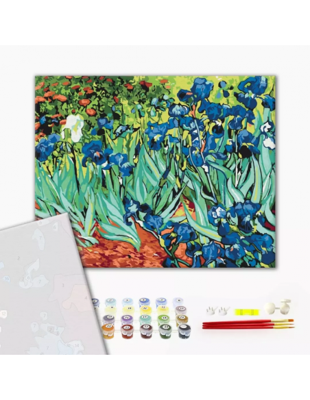 Set pictura pe numere 40x50cm, Brushme - Irisi - Van Gogh - pensule, culori, BS51339