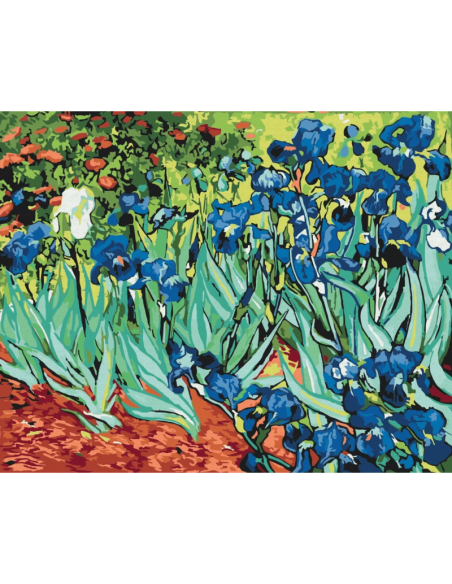 Set pictura pe numere 40x50cm, Brushme - Irisi - Van Gogh - pensule, culori, BS51339