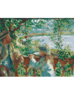 Set pictura pe numere 40x50cm, Brushme - Conversatie langa lac - pensule, culori, BS51430 2