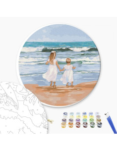 Set pictura pe numere 40x40cm, Brushme - Idila - Iryna Ponna - pensule, culori, RC00066L