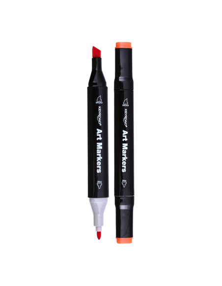 Borseta cu 36x Marker 2 capete Keyroad ArtMarkers MP74244, varf fin/tesit