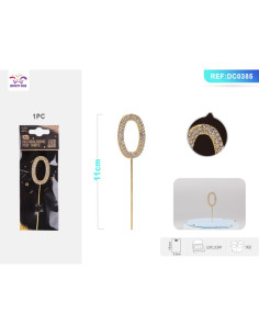 Decoratiuni aniversare PartyGo cifra 0, 11cm, DC0385